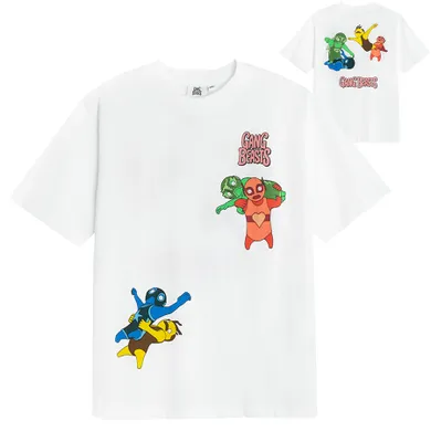 Cool Club, T-shirt chłopięcy, biały, Gang Beasts
