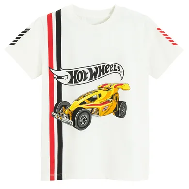 Cool Club, T-shirt chłopięcy, biały, Hot Wheels