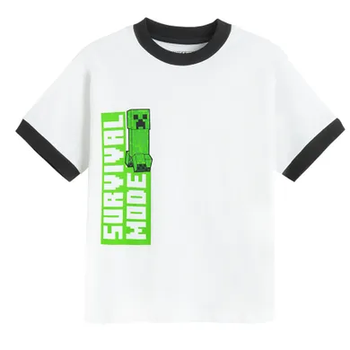 Cool Club, T-shirt chłopięcy, biały, Minecraft