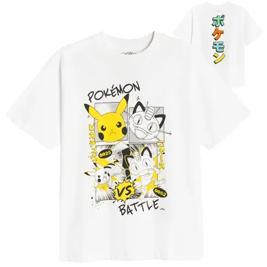 Cool Club, T-shirt chłopięcy, biały, Pokemon