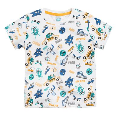 Cool Club, T-shirt chłopięcy, biały, potworki
