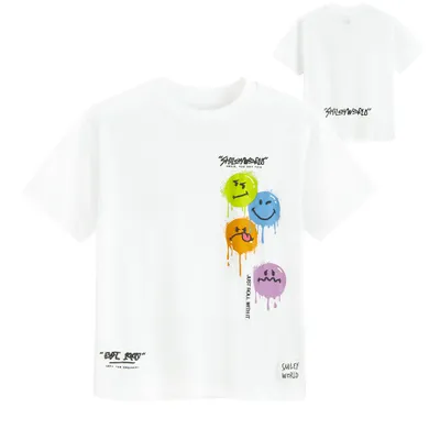 Cool Club, T-shirt chłopięcy, biały, SmileyWorld
