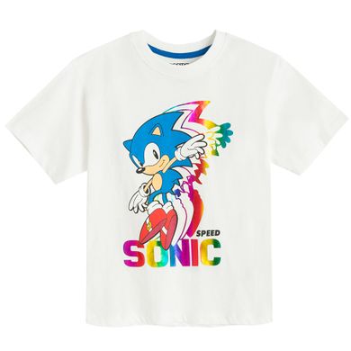 Cool Club, T-shirt chłopięcy, biały, Sonic the Hedgehog