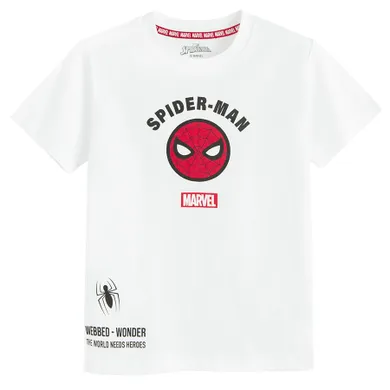 Cool Club, T-shirt chłopięcy, biały, Spider-Man