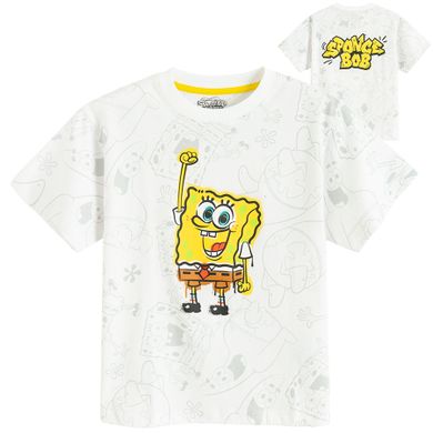 Cool Club, T-shirt chłopięcy, biały, SpongeBob