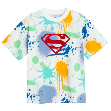 Cool Club, T-shirt chłopięcy, biały, Superman