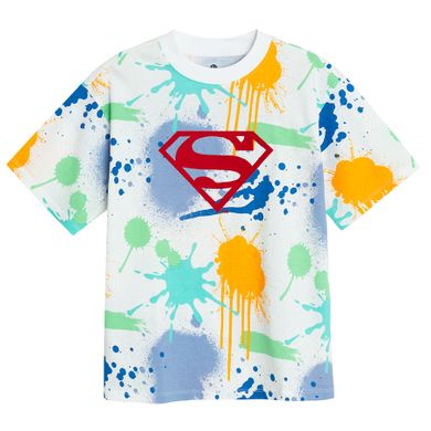 Cool Club, T-shirt chłopięcy, biały, Superman