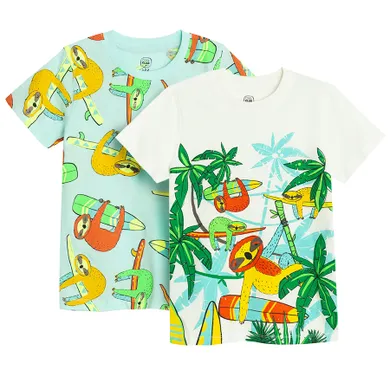 Cool Club, T-shirt chłopięcy, biały, zestaw, 2 szt.