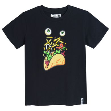 Cool Club, T-shirt chłopięcy, czarny, Fortnite