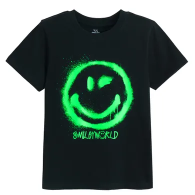 Cool Club, T-shirt chłopięcy, czarny, SmileyWorld