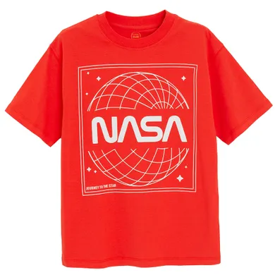 Cool Club, T-shirt chłopięcy, czerwony, NASA