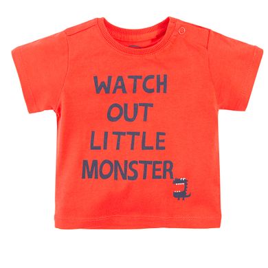 Cool Club, T-shirt chłopięcy, czerwony, Watch Out Little Monster