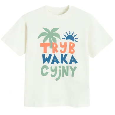 Cool Club, T-shirt chłopięcy, ecru