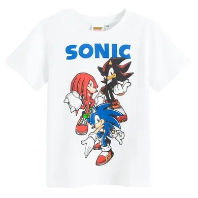 Cool Club, T-shirt chłopięcy, ecru, Sonic the Hedgehog