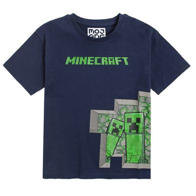 Cool Club, T-shirt chłopięcy, granatowy, Minecraft