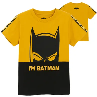 Cool Club, T-shirt chłopięcy, musztardowy, Batman