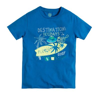Cool Club, T-shirt chłopięcy, niebieski, Destination holidays