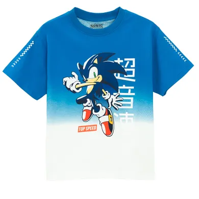Cool Club, T-shirt chłopięcy, niebiesko-biały, Sonic the Hedgehog