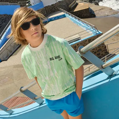 Cool Club, T-shirt chłopięcy, oversize, biało-zielony