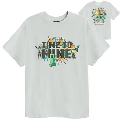 Cool Club, T-shirt chłopięcy, szary, Minecraft