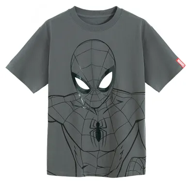 Cool Club, T-shirt chłopięcy, szary, Spider-Man