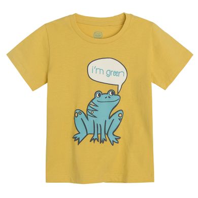 Cool Club, T-shirt chłopięcy, żółty, żaba