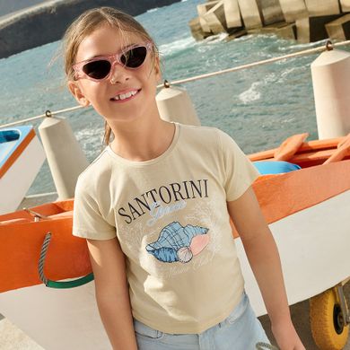 Cool Club, T-shirt dziewczęcy, beżowy