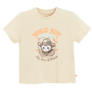 Cool Club, T-shirt dziewczęcy, beżowy