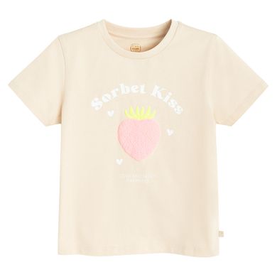 Cool Club, T-shirt dziewczęcy, beżowy