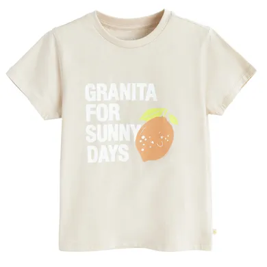 Cool Club, T-shirt dziewczęcy, beżowy