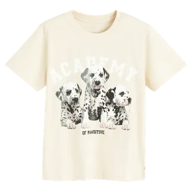 Cool Club, T-shirt dziewczęcy, beżowy