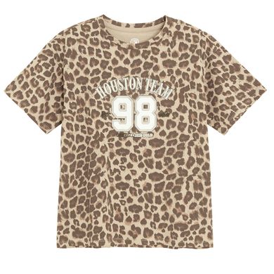 Cool Club, T-shirt dziewczęcy, beżowy