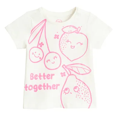 Cool Club, T-shirt dziewczęcy, biały
