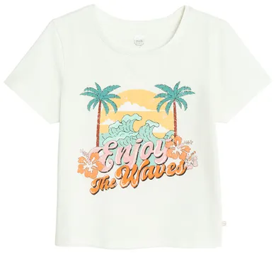 Cool Club, T-shirt dziewczęcy, biały