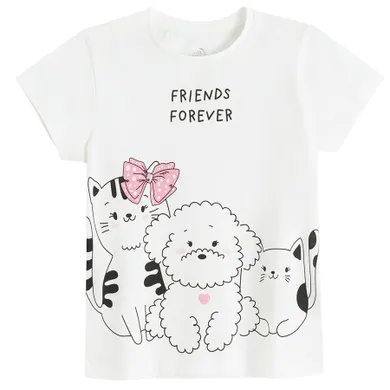 Cool Club, T-shirt dziewczęcy, biały