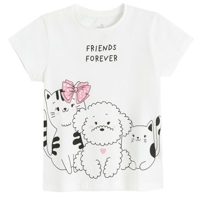 Cool Club, T-shirt dziewczęcy, biały
