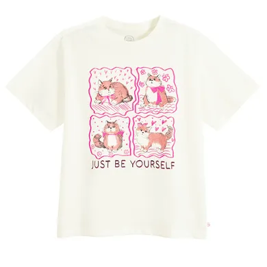 Cool Club, T-shirt dziewczęcy, biały