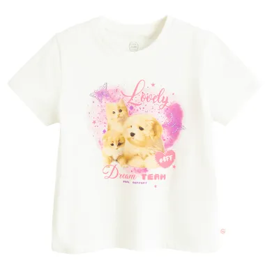 Cool Club, T-shirt dziewczęcy, biały