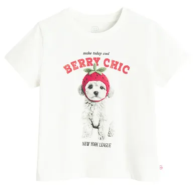 Cool Club, T-shirt dziewczęcy, biały