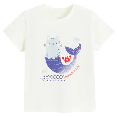 Cool Club, T-shirt dziewczęcy, biały