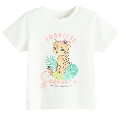 Cool Club, T-shirt dziewczęcy, biały