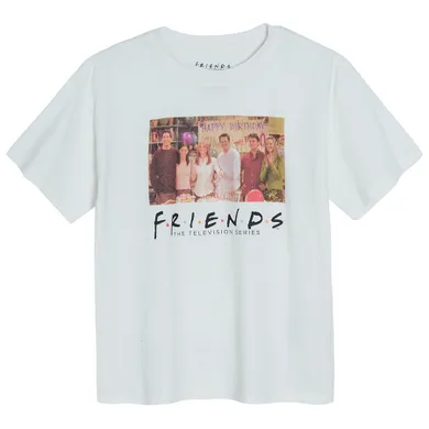 Cool Club, T-shirt dziewczęcy, biały, Friends