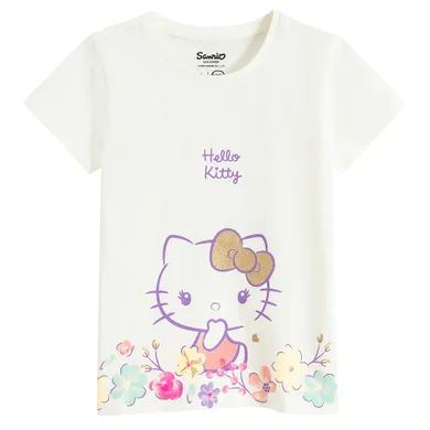 Cool Club, T-shirt dziewczęcy, biały, Hello Kitty