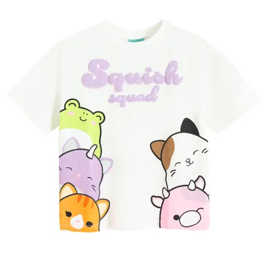 Cool Club, T-shirt dziewczęcy, biały, Squishmallows