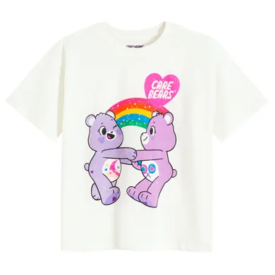 Cool Club, T-shirt dziewczęcy, biały, Troskliwe Misie