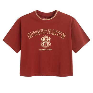 Cool Club, T-shirt dziewczęcy, crop top, bordowy, Harry Potter