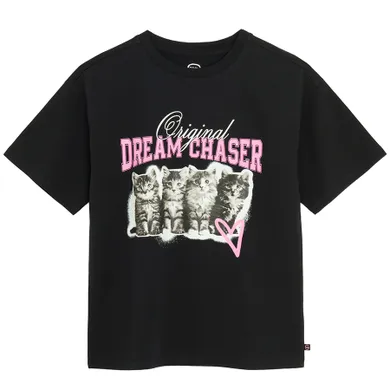 Cool Club, T-shirt dziewczęcy, czarny