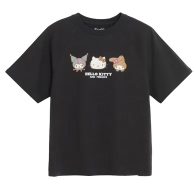 Cool Club, T-shirt dziewczęcy, czarny, Hello Kitty