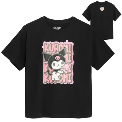 Cool Club, T-shirt dziewczęcy, czarny, Kuromi