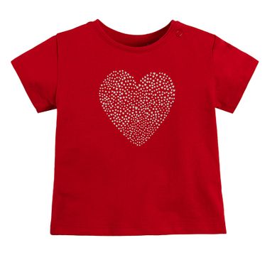 Cool Club, T-shirt dziewczęcy, czerwony, serce